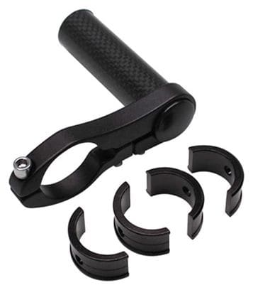 Support compteur et eclairage alu-carbone fixation cintre 25 8-31 8mm (largeur 70mm et diametre 25mm)