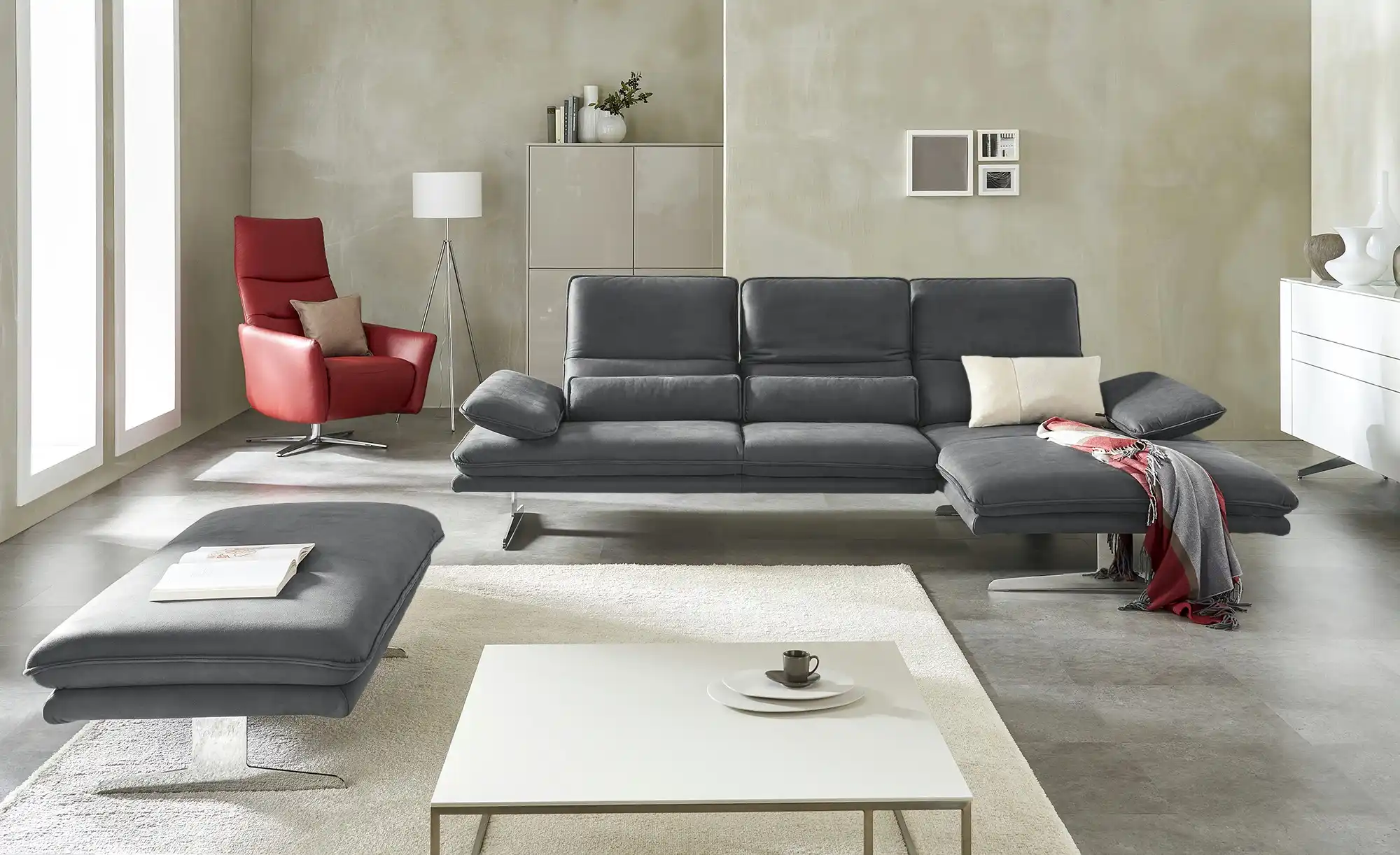 W.SCHILLIG Ecksofa aus Mikrofaser Broadway