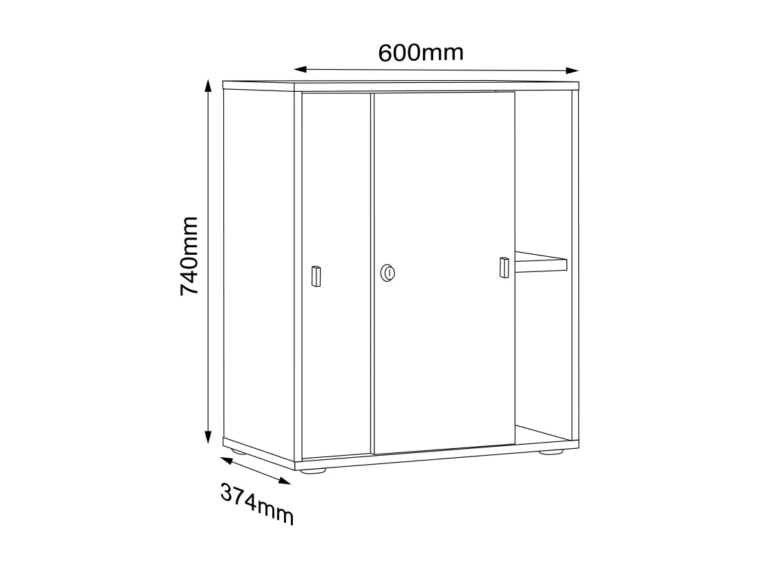 Armoire de bureau Salia portes coulissantes 2x B60
