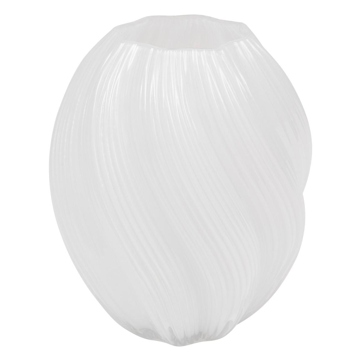 VASE VERRE VALMA BLANC H.21CM