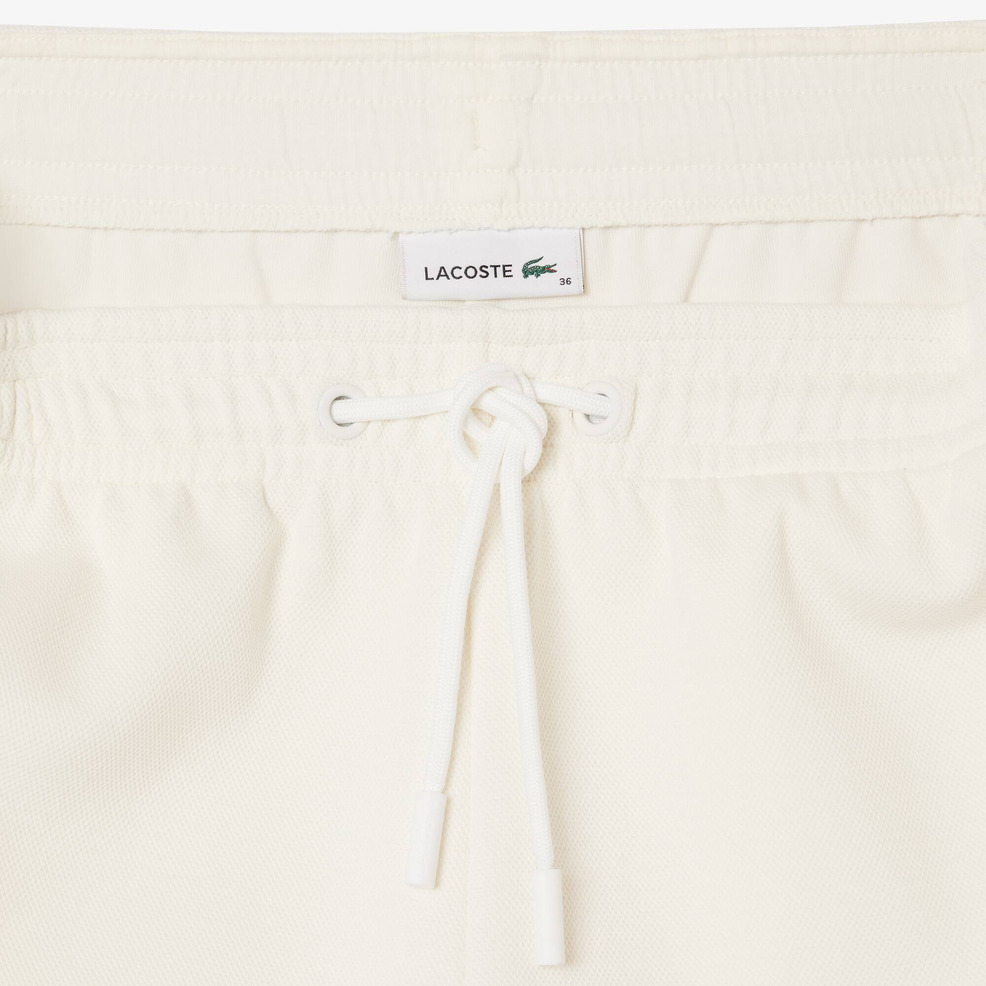Short découpes contrastées en piqué double face Shorts - Blanc - Lacoste - Femme