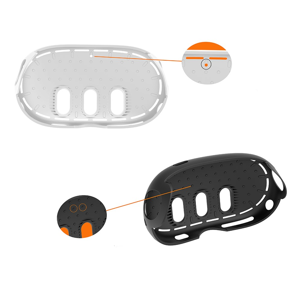(4-tlg. Set) Meta Quest / Oculus Quest 3 Silikon Brillen-Schutz   Linsen Glas Abdeckung - Weiss