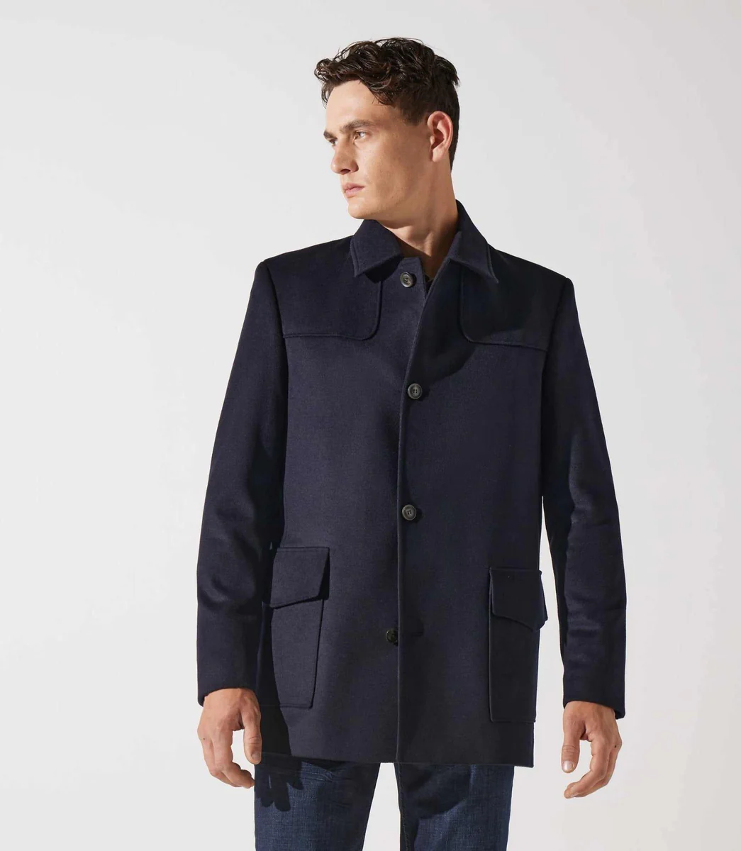 Manteau en laine cachemire marine ITALO
