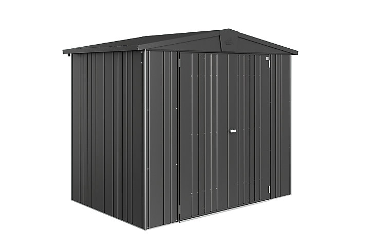 Abri de jardin double porte Biohort Europa T3 en métal coloris gris foncé métallique ép.0,53 mm surface extérieure 3,81 m²