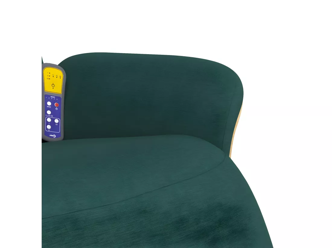Fauteuil inclinable de massage et repose-pieds vert foncé tissu