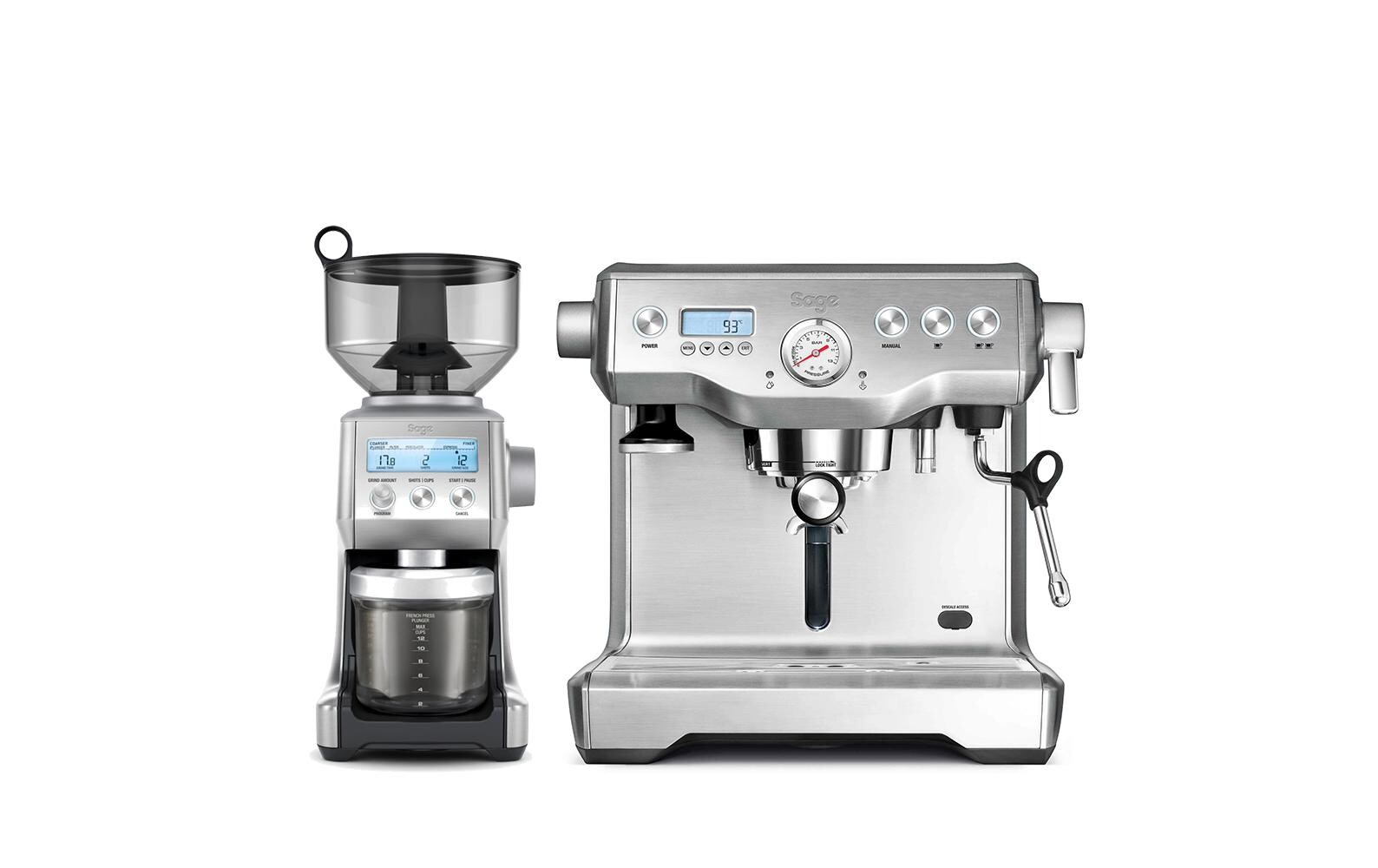 Siebträgermaschine Dynamic Duo Silber<br>Espressomaschine