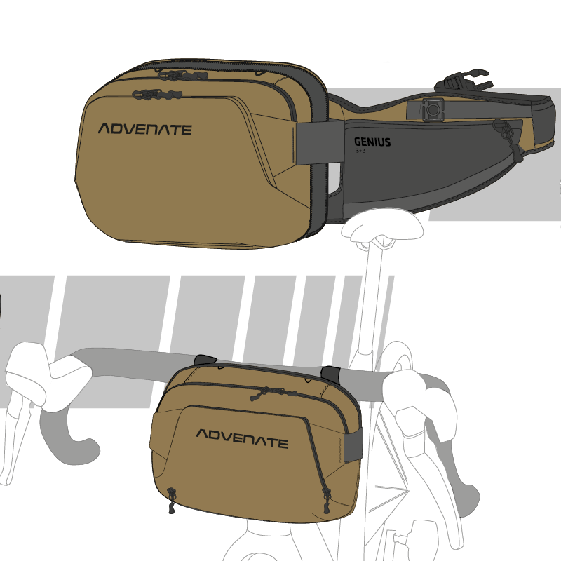Advenate Genius heuptas en fietstas - Black