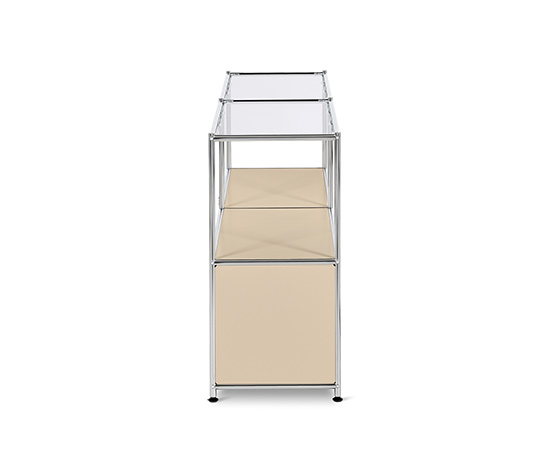 Sideboard Metall »CN3« mit 2 Klappen und Glasböden, beige