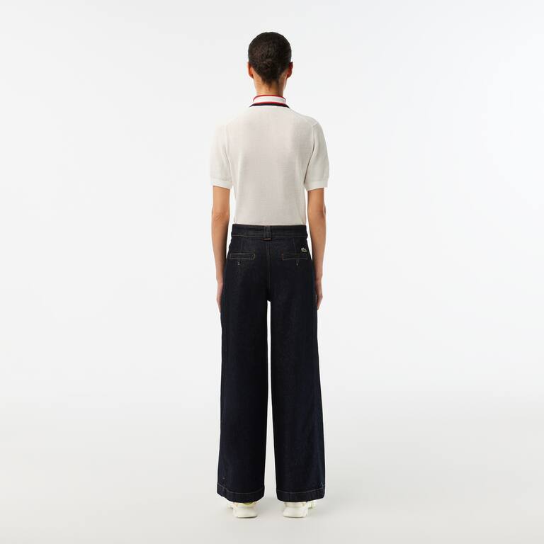 Pantalon jean femme Lacoste en denim extensible Pantalons & Shorts - Bleu - Lacoste - Femme