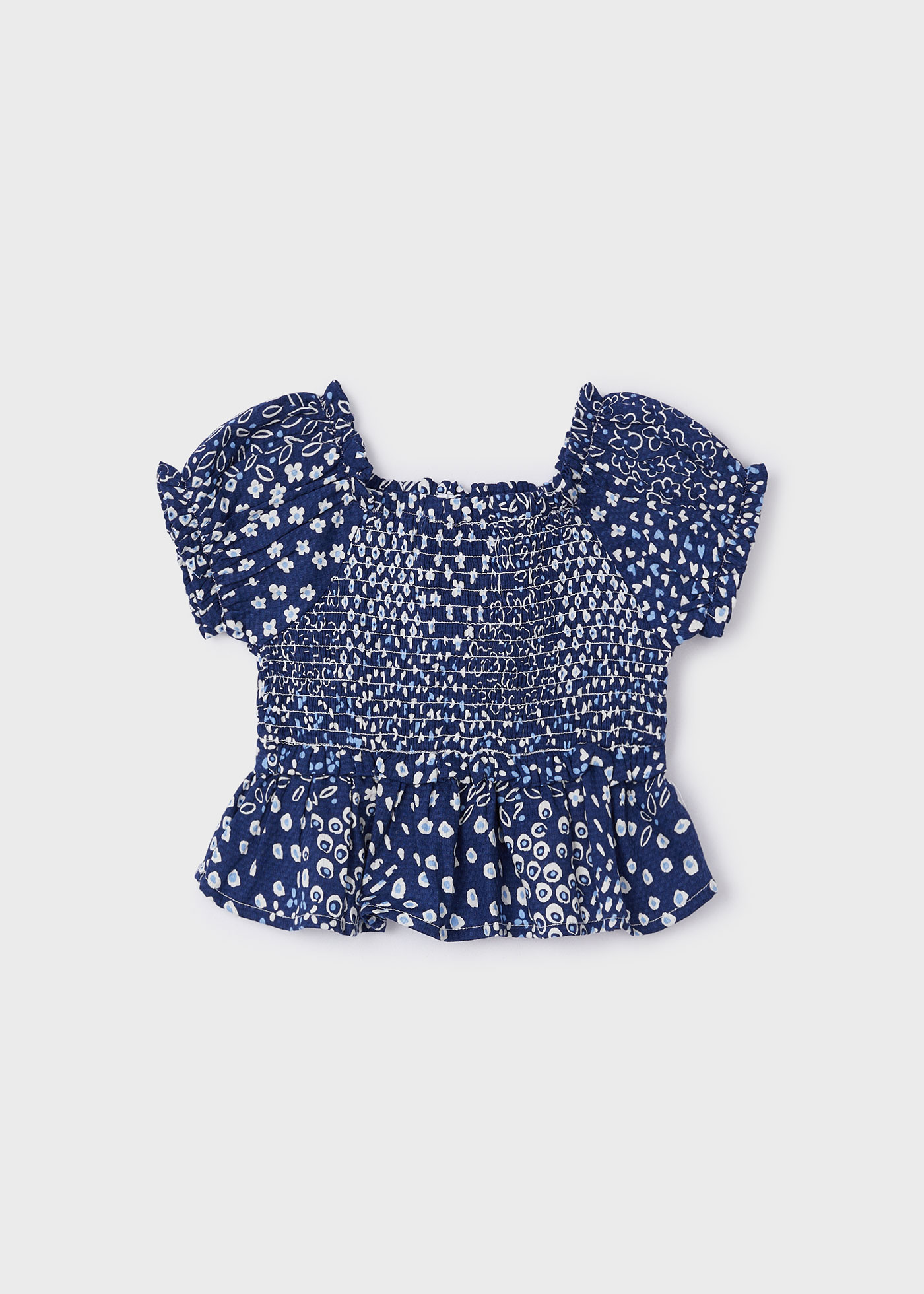 Blusa estampada com detalhes franzidos estilo Granada para meninas