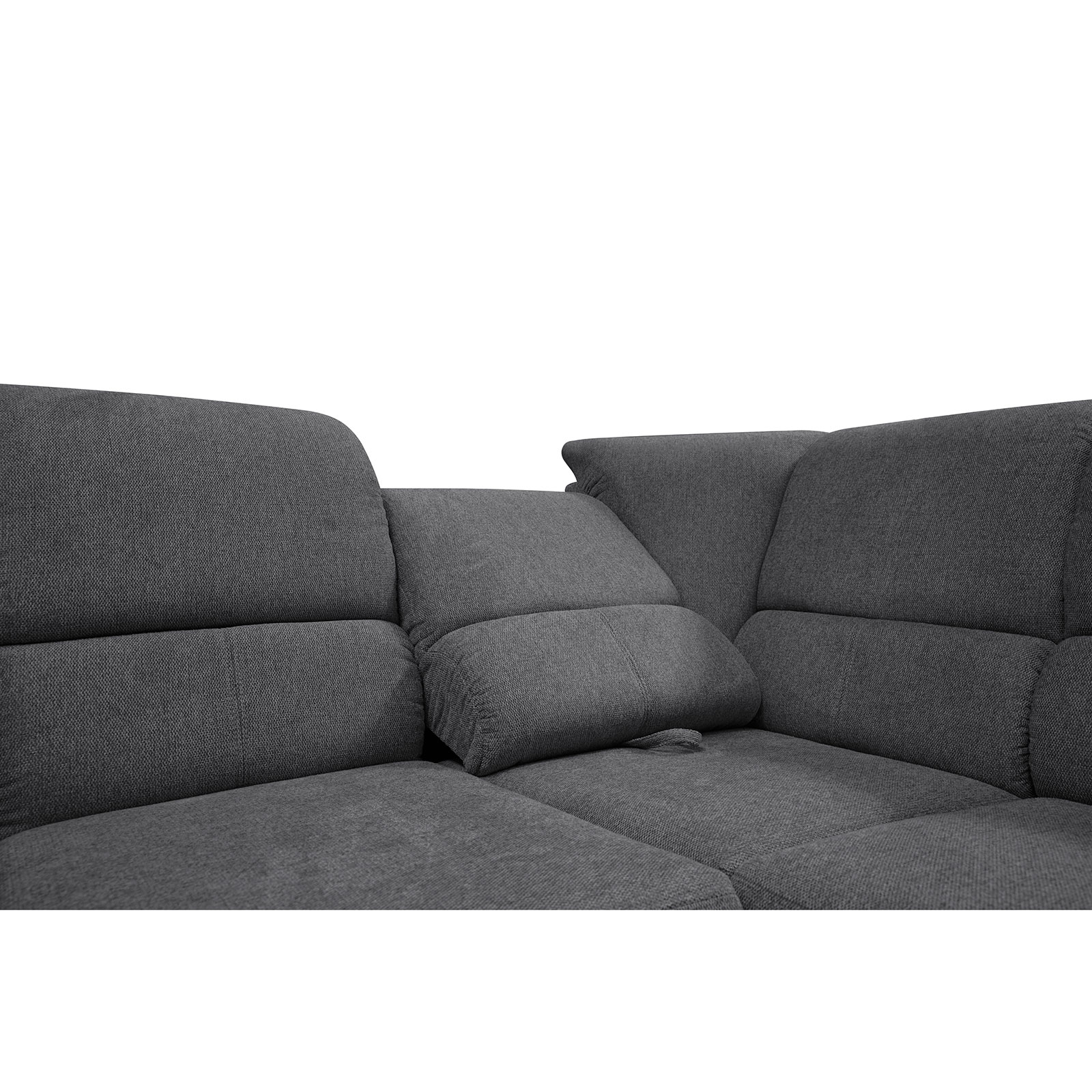 Ecksofa - graphit - Liegefunktion und Staukasten - 2-Sitzer links