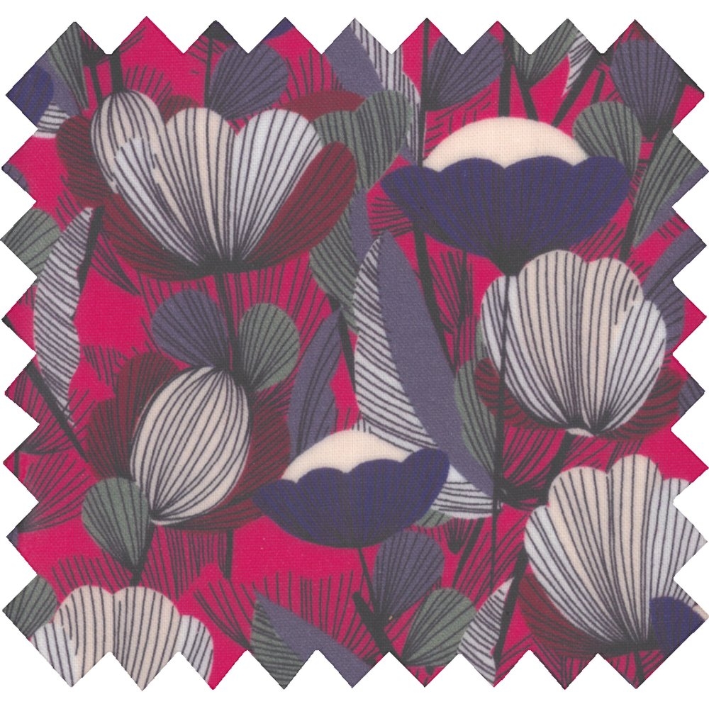 Coupon Tissu Enduit De 35Cm Pavot Fuchsia