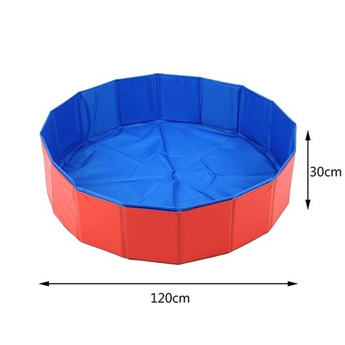 Tapete dobrável antiderrapante para animais de estimação DZL em PVC, nas cores vermelho e azul.