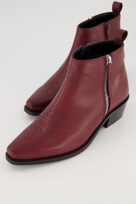 Leder-Stiefelette, Ankle höhe, stitching