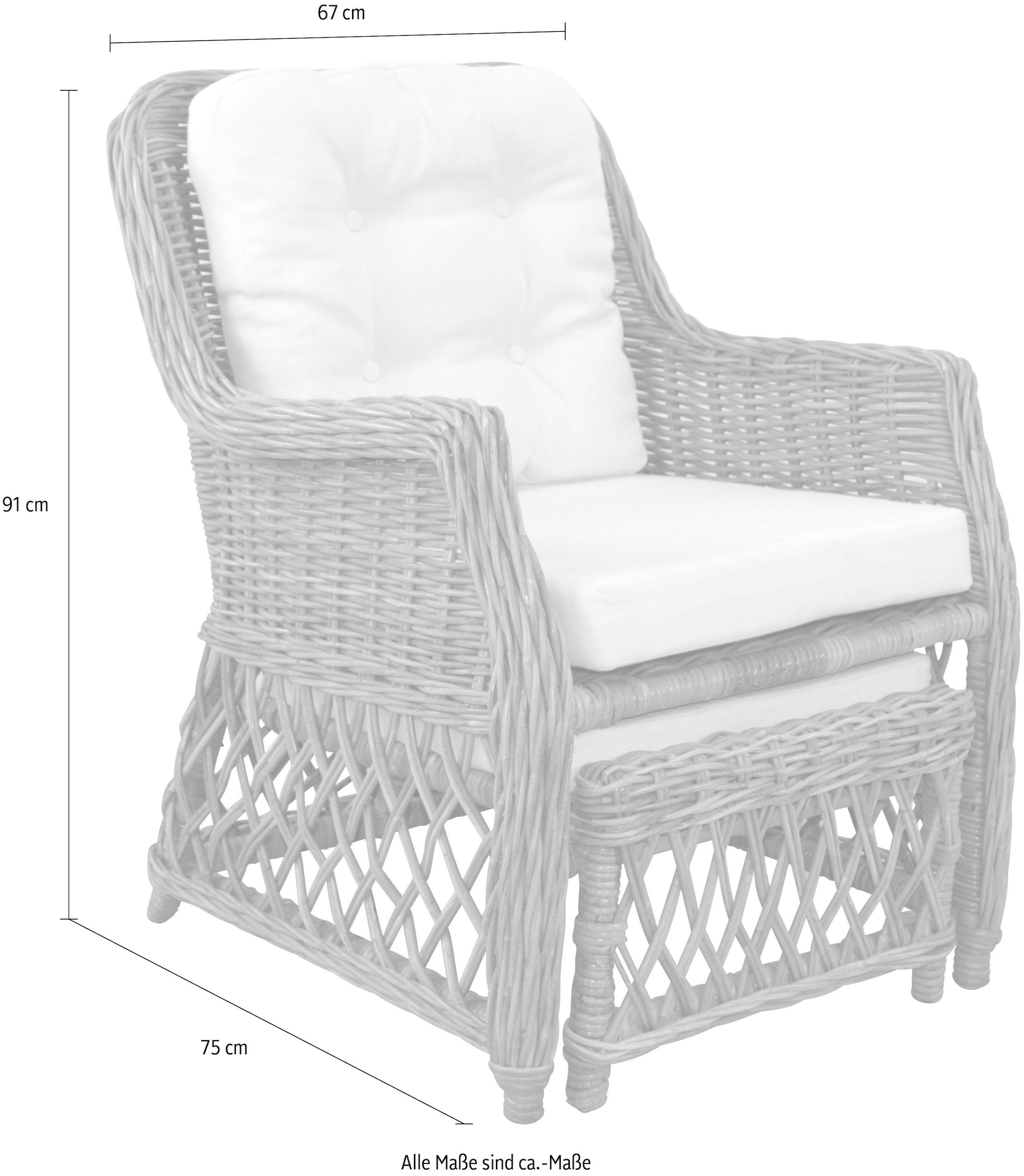 Home affaire Rattanstuhl () Handarbeit, Masse (B/T/H): (67/75/91)