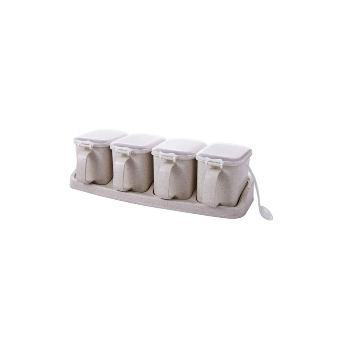 Krydderglass/Oppbevaringsglass 4 stk, Beige
