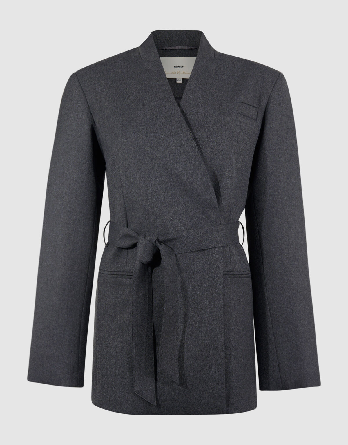 Oversized Wrap Blazer Donkergrijs By Lonneke