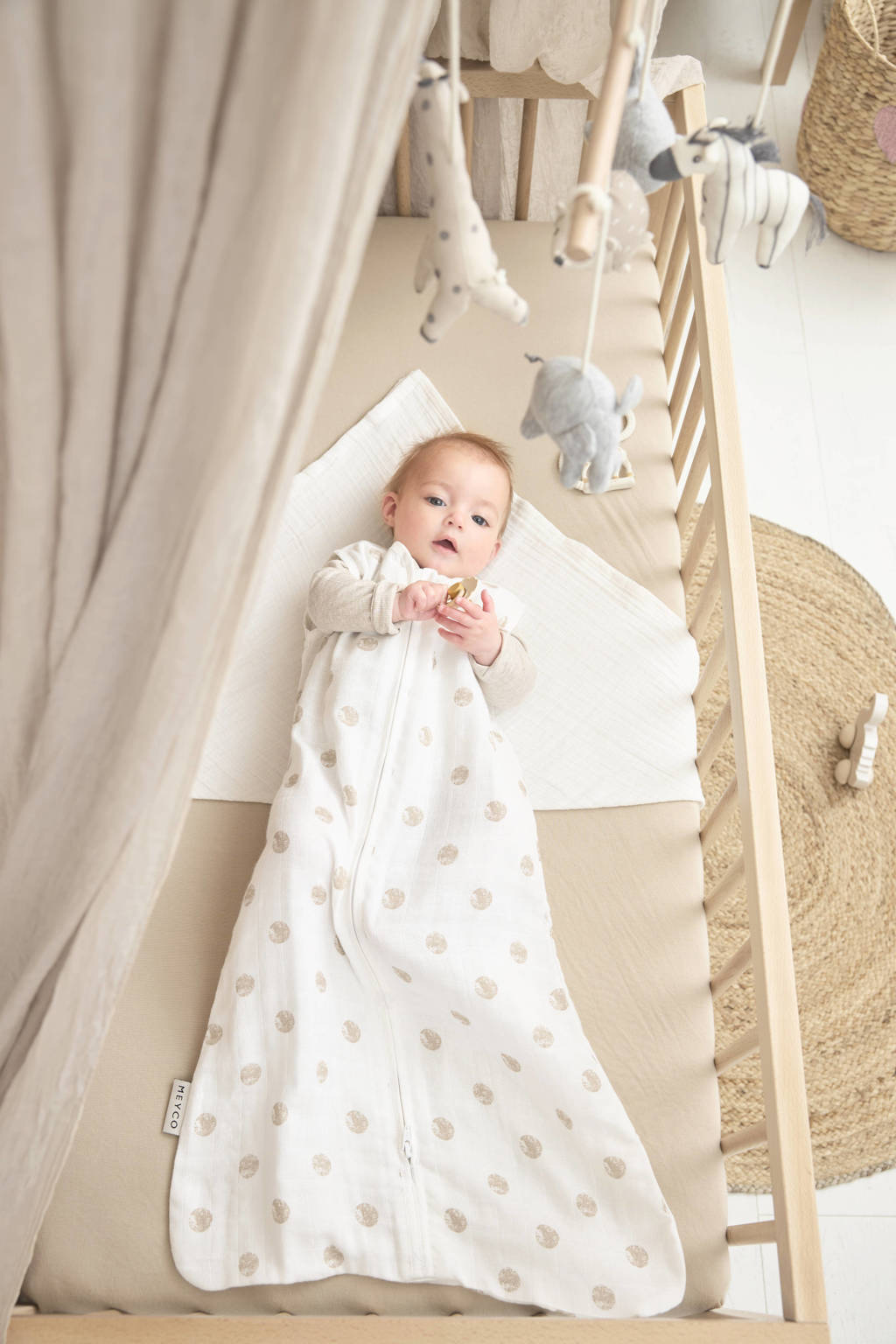 hydrofiele baby zomerslaapzak Dots sand