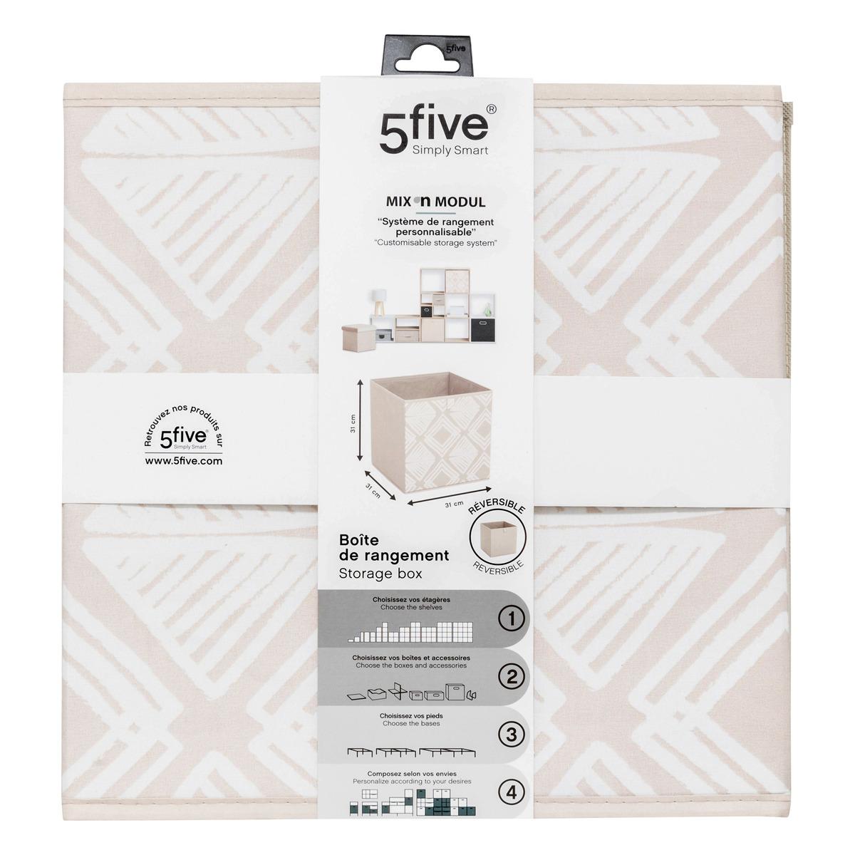 BOITE DE RANGEMENT IMPRIME BOHEMA BEIGE 31X31CM