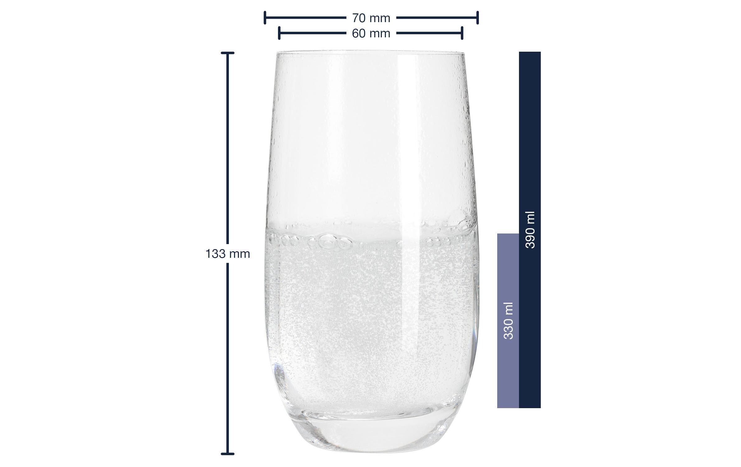 Longdrinkglas Tivoli 390 ml, 6 Stück, TransparentGläser Set für Longdrinks