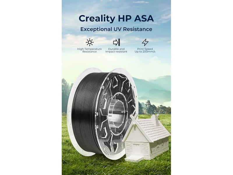 Creality Filament HP ASA,  Schwarz 1.75 mm 1 kg Hochwertiges 1.75 mm HP ASA Filament für 3D Drucker
