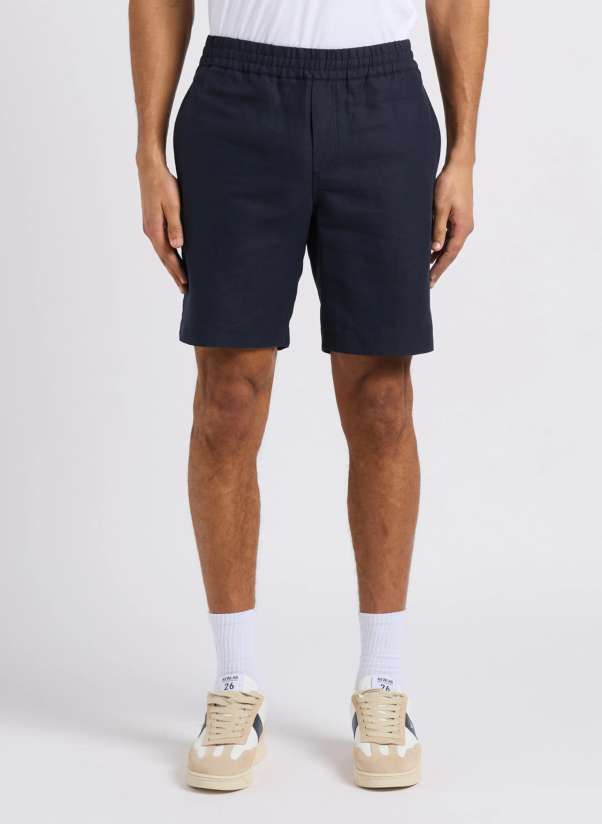 SMITH - Short en coton et lin| Bleu