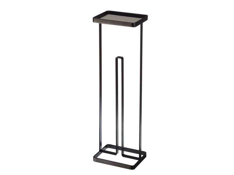 Yamazaki Toilettenpapierhalter Tower Schwarz Toilettenpapierständer aus Metall