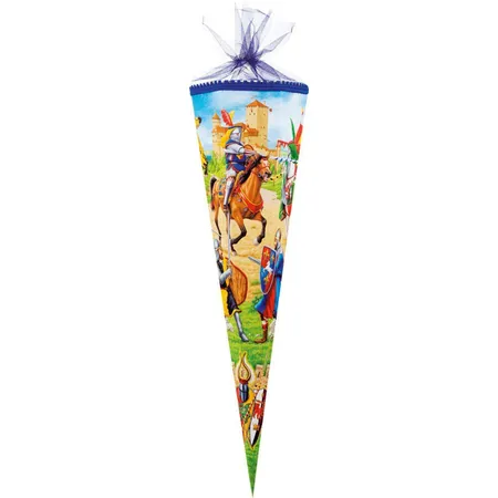 Nestler Schultüte Ritterturnier mit Tüllverschkluss, 6-eckig, 85cm