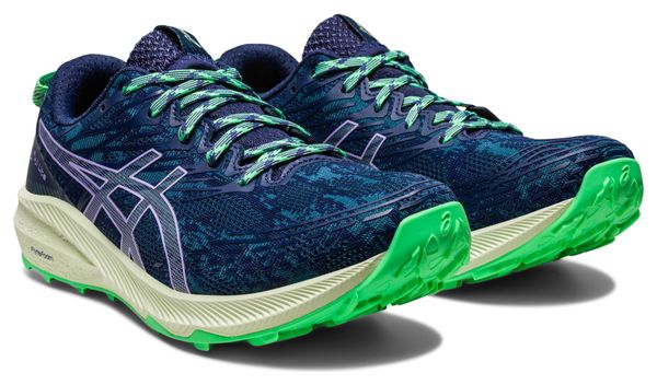 Chaussures de Trail Running Asics Fuji Lite 3 Bleu Vert Femme