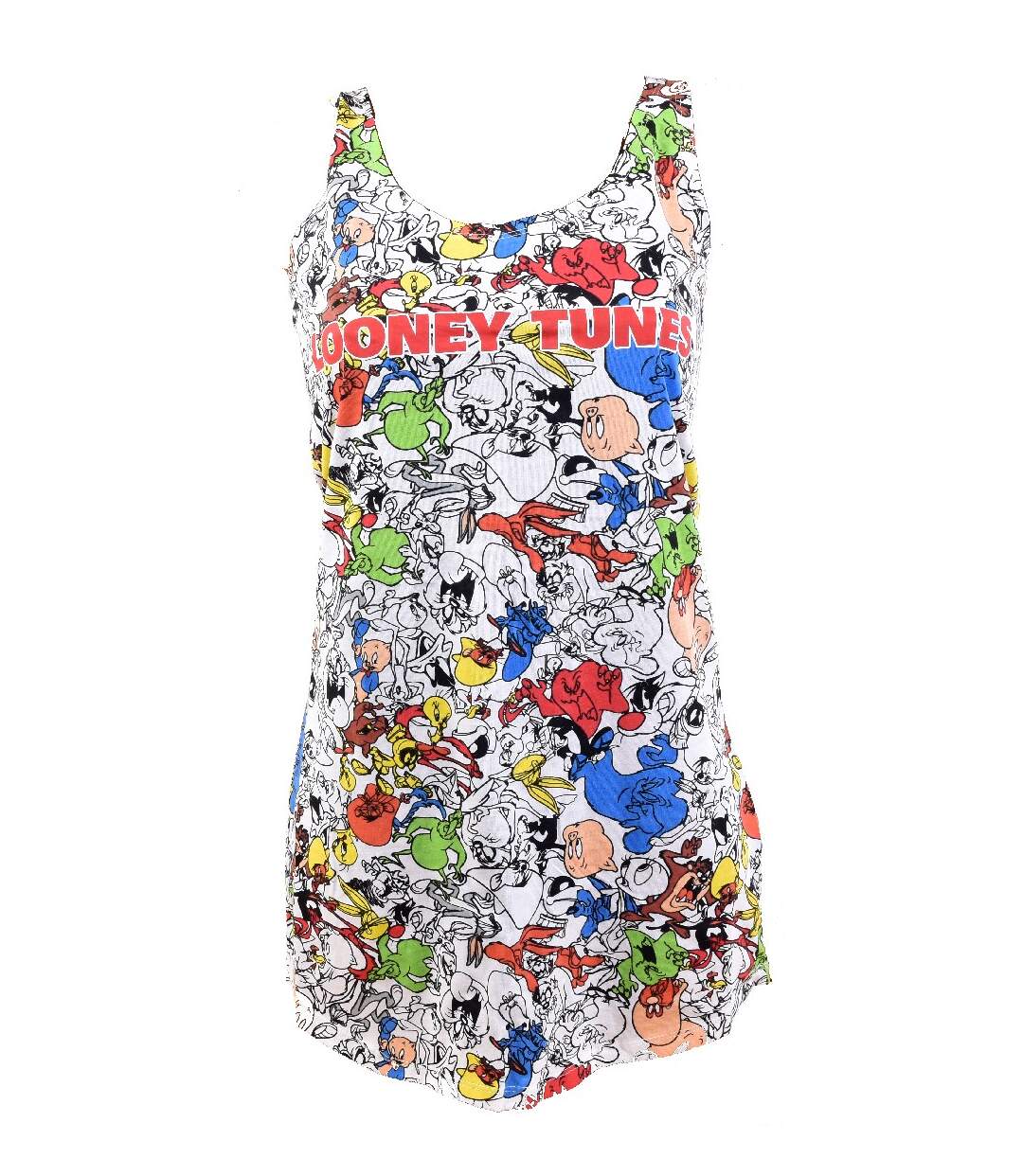 Pyjama Femme LOONEY TUNES en Coton -Chaleur,Douceur et Confort- Et3638 Chemise de Nuit Blanche