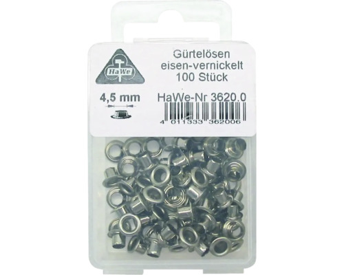Vernikkelde ringetjes, 4,5 mm, verpakking van 100