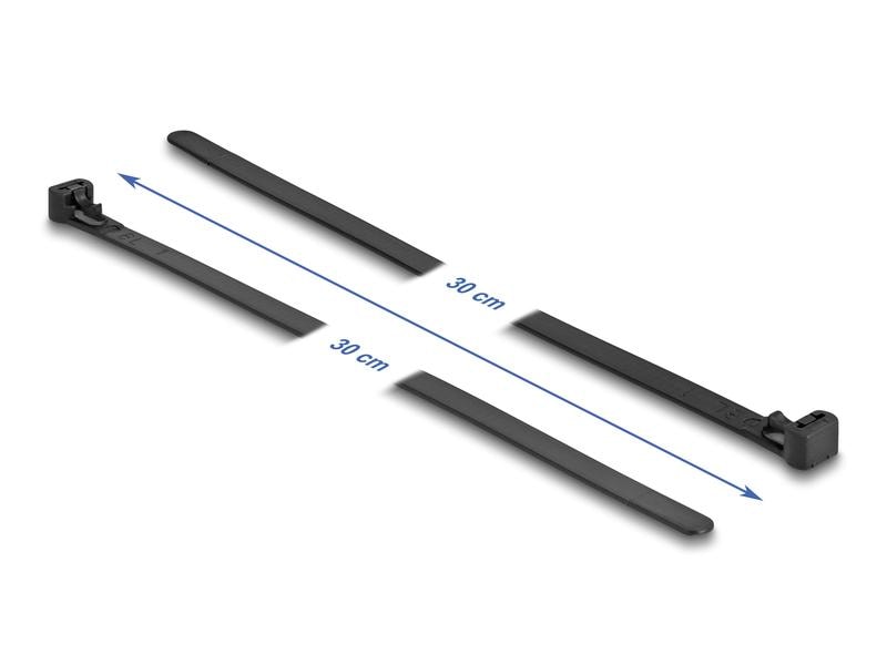Delock Kabelbinder hitzebeständig 300 mm x 7.6 mm, 100 Stüc Delock Kabelbinder wiederverwendbar hitzebeständig L 300 x B 7.6 mm 100 Stück schwarz