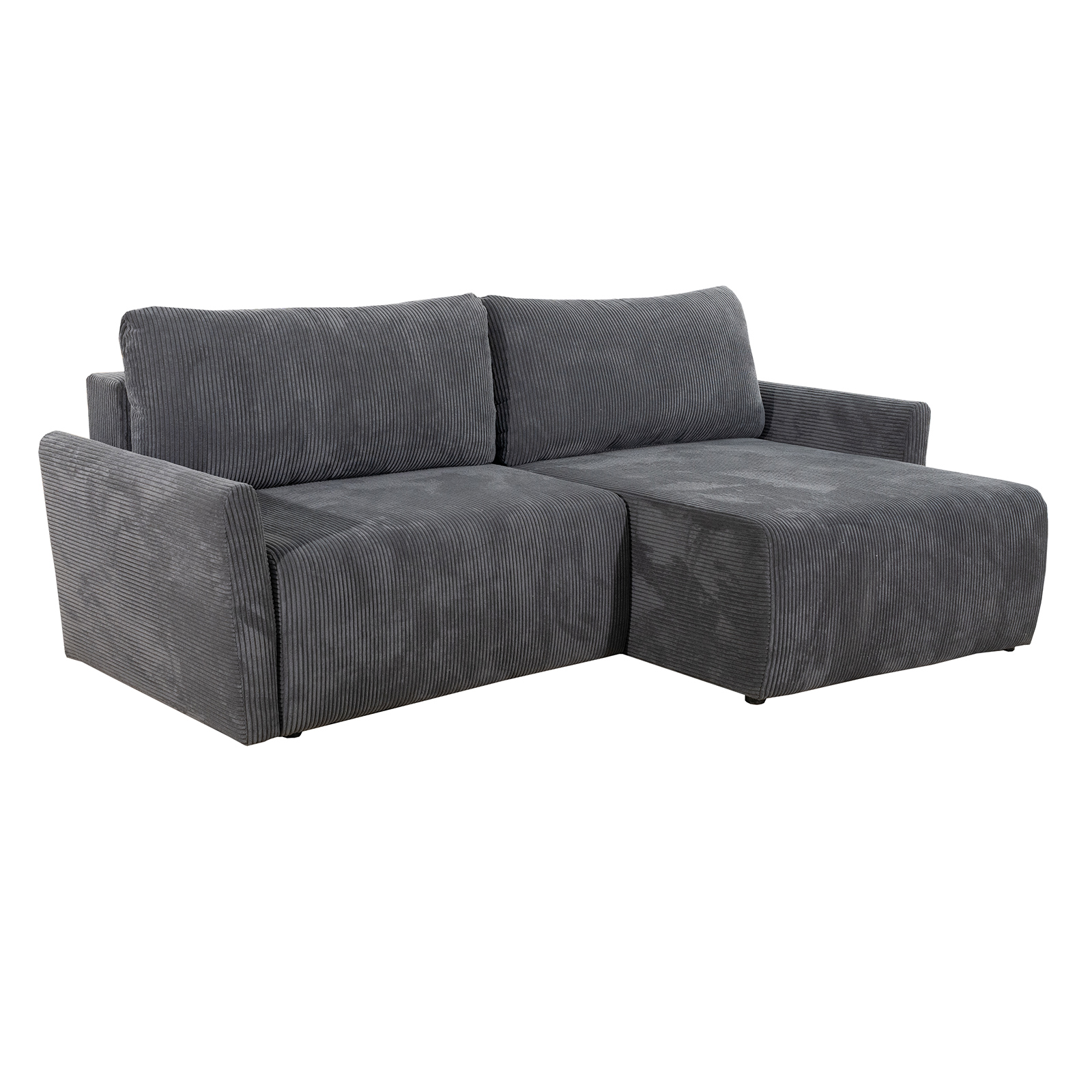 Ecksofa - braungrau - Liegefunktion und Bettkasten