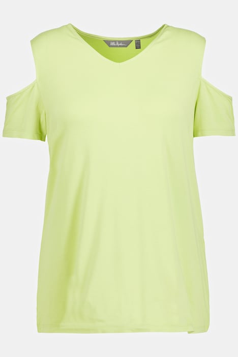 T-Shirt, Schulterausschnitte, V-Ausschnitt, Halbarm