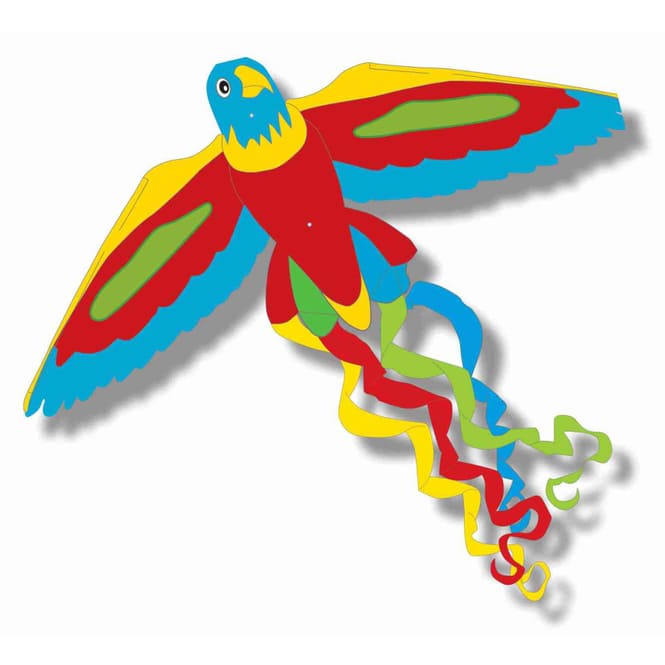 Flugdrachen Papagei - ca. 52 x 122 cm