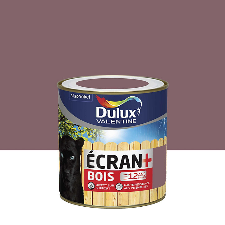 Peinture extérieure bois Ecran+ Bois Dulux Valentine satin orage RAL 5014 0,5L