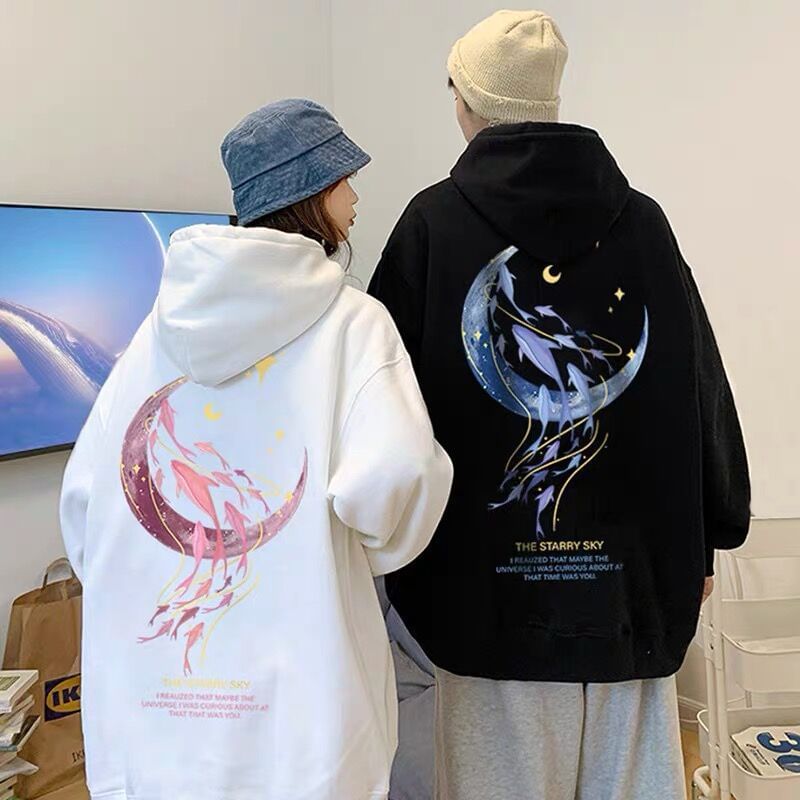 Wewewow - Matching hoodie met maanprint voor koppels