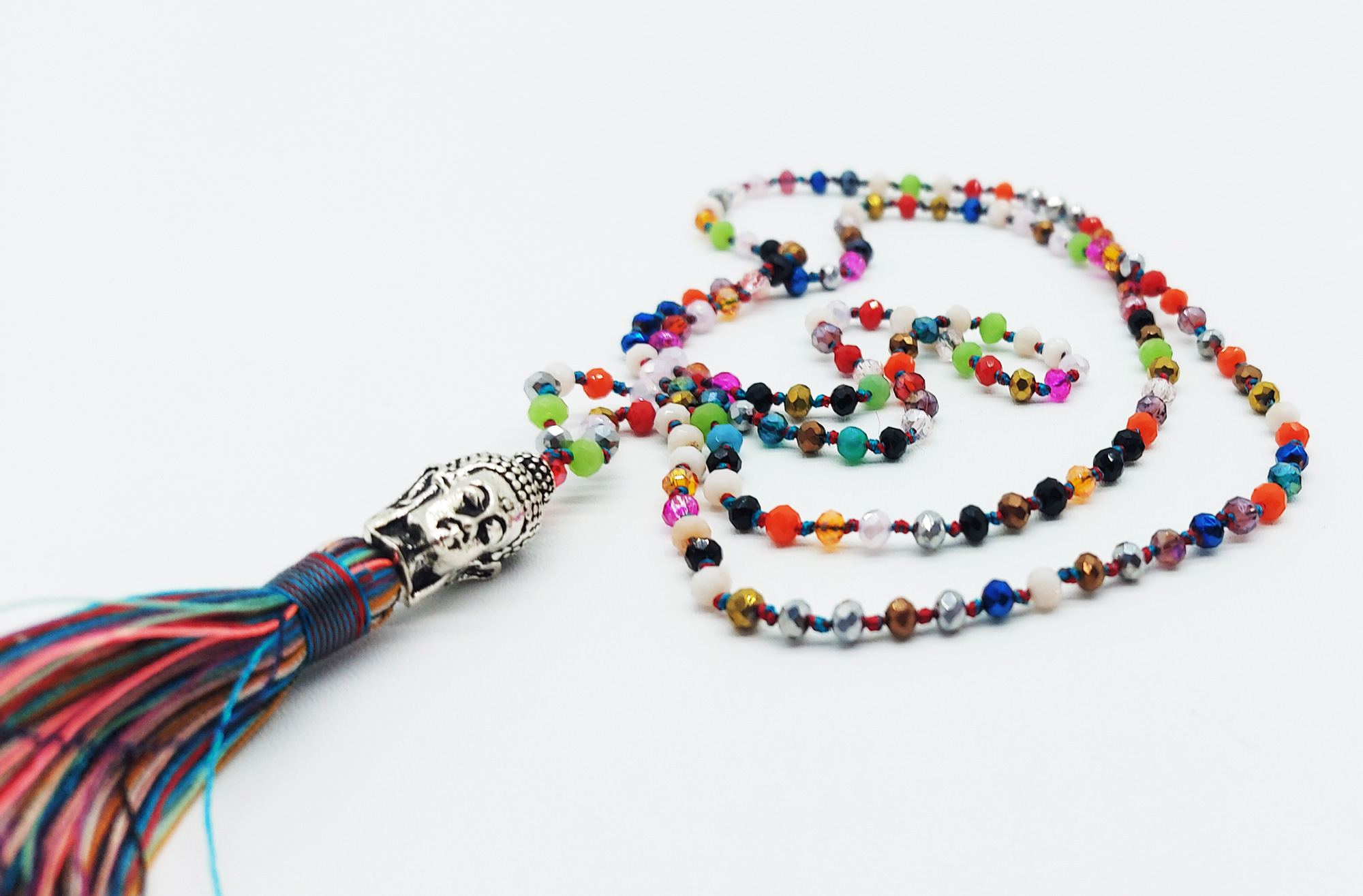 Halskette 'Silver Buddha' mit Troddel, multicolor, L 56 cm günstig bestellen