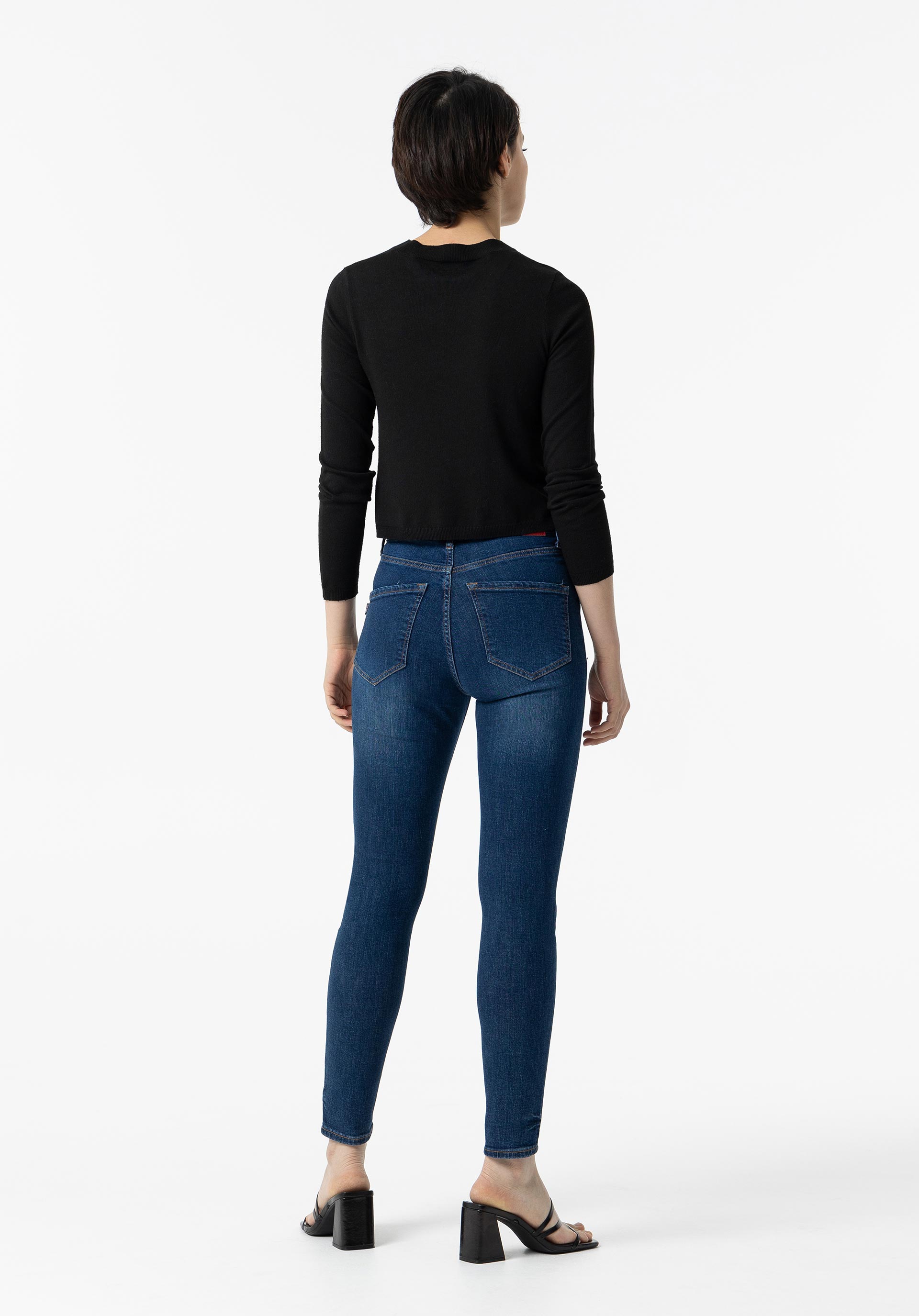 Jeans Lauren Skinny Cintura Alta