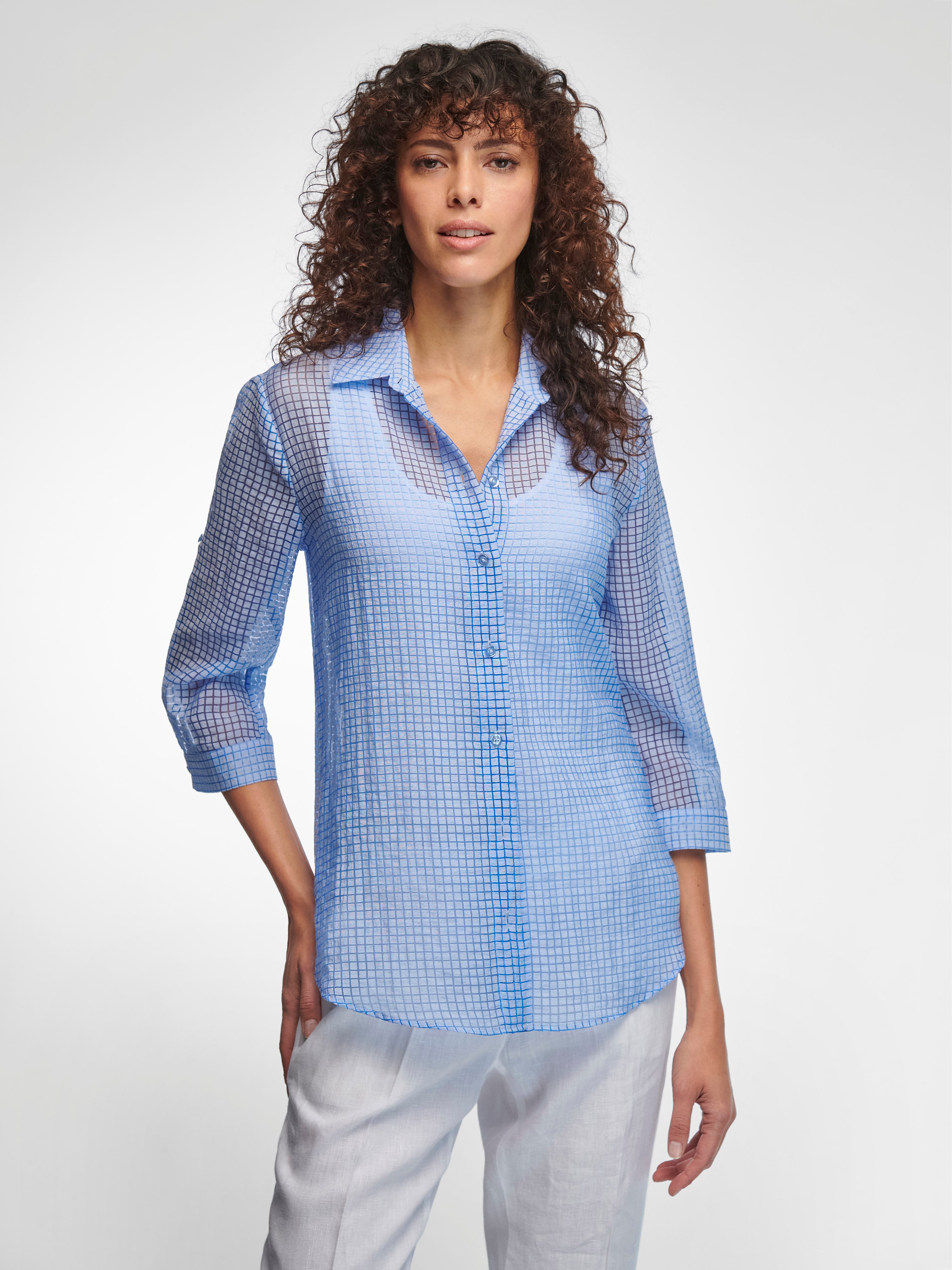 Long-Bluse mit 3/4-Arm