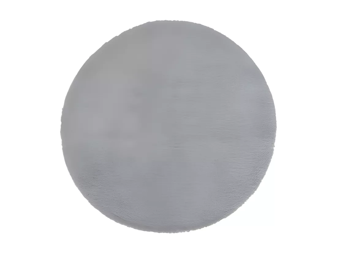 Tapis en Fourrure Grise Extra Doux D 80 cm