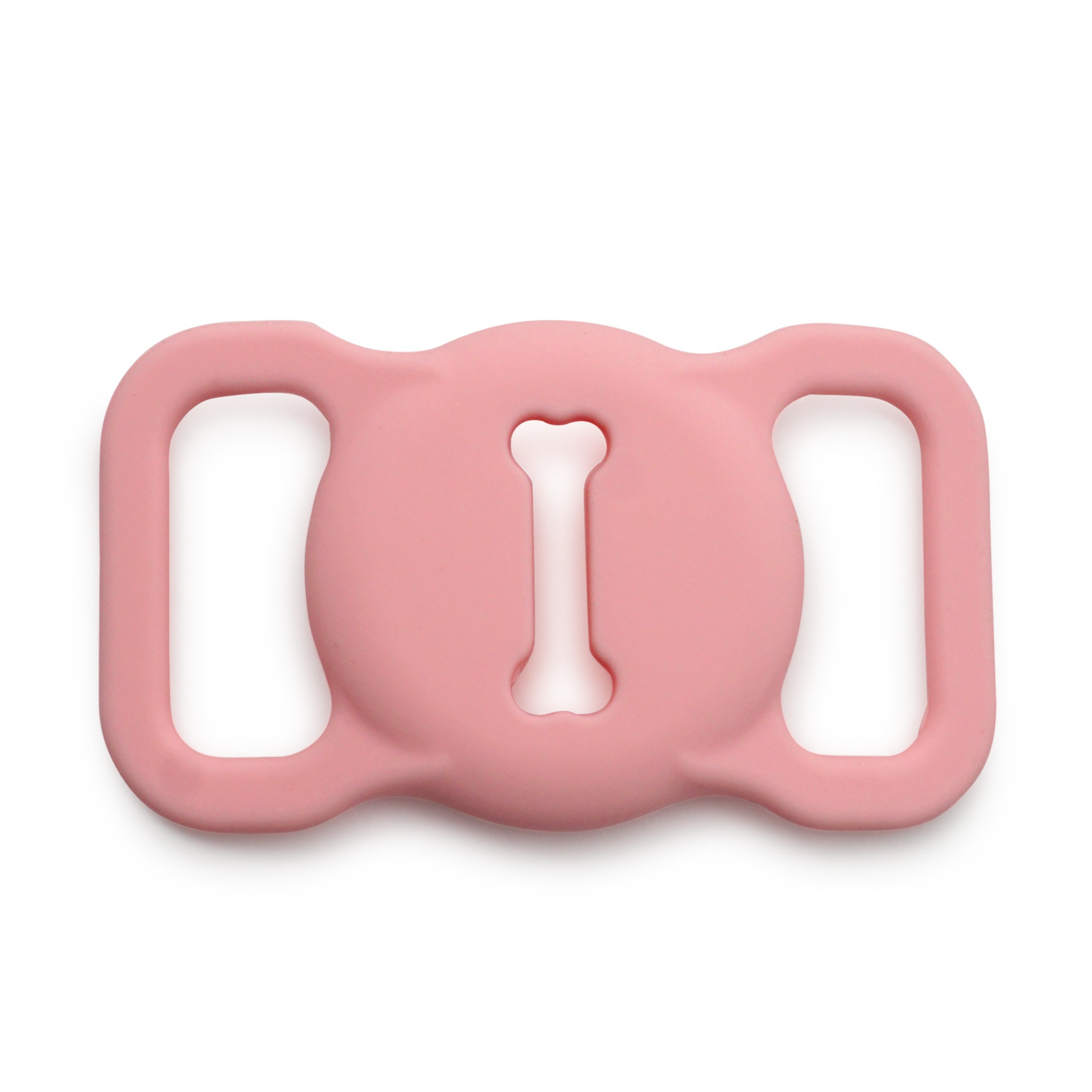 Apple AirTag Silikon Case Hülle Halsband Halterung für Haustiere im Knochen Design (Hund / Katze) - Rosa