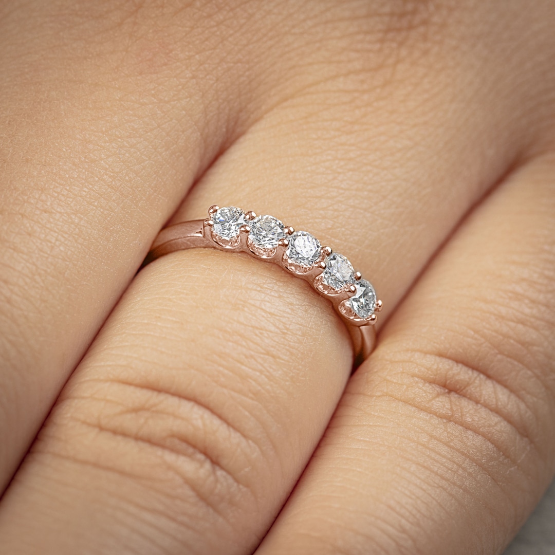 0.51 Karat Diamanten Damenring 750/18 K Roségold
