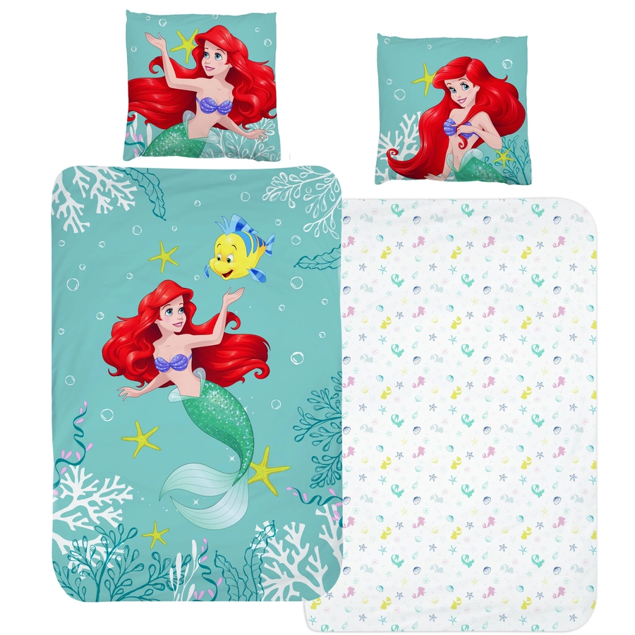 MTOnlinehandel Bettwäsche Prinzessin Arielle Kinder-Bettwäsche ,  80x80 + 135x200 Meerjungfrau