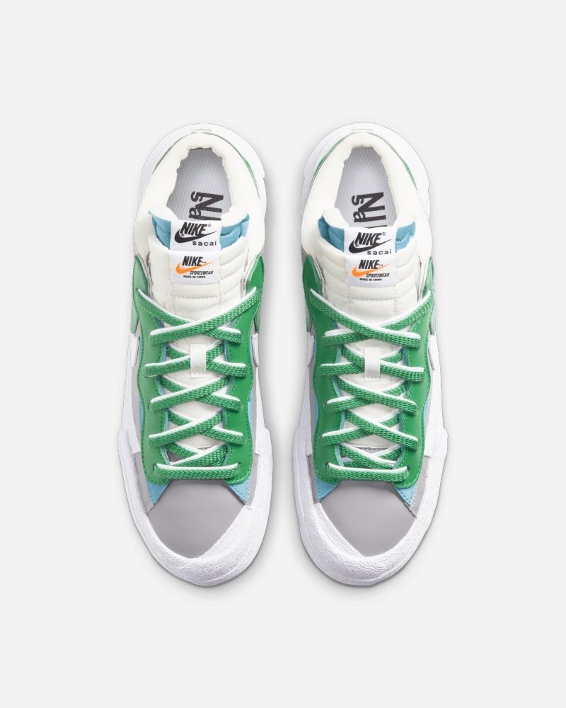 Chaussures Nike X Sacai Blazer Low Gris & Vert pour homme
