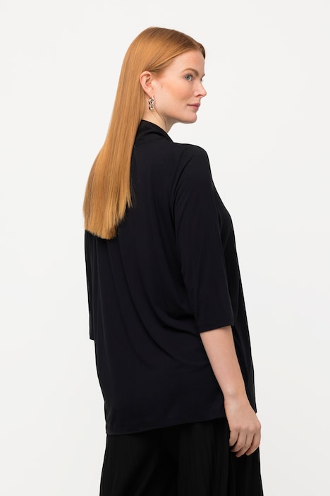 Shirt, Schluppe, V-Ausschnitt, 3/4-Arm, Modalmix
