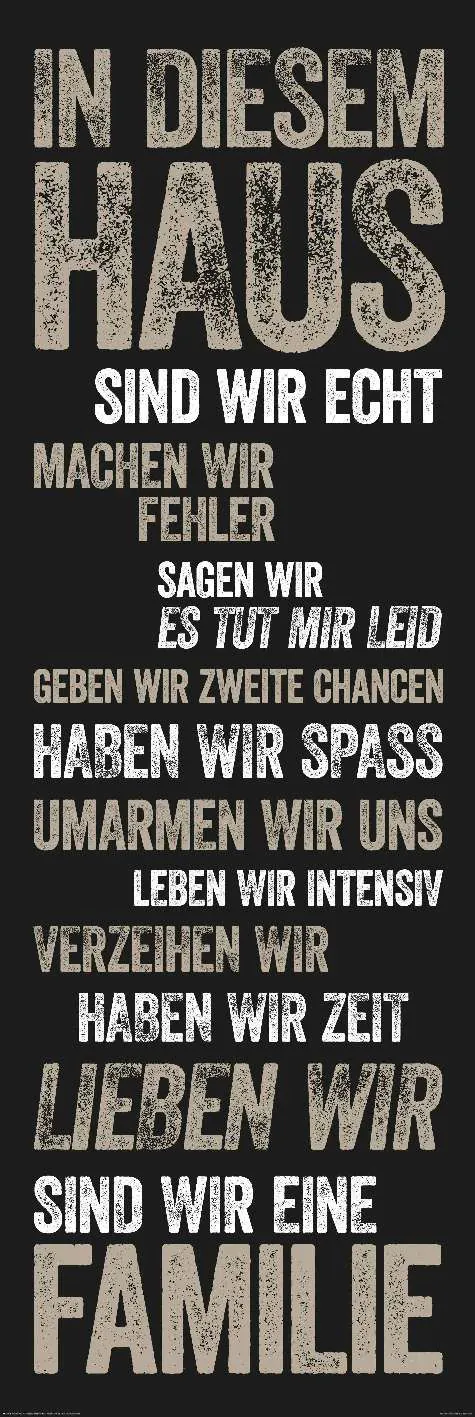 Poster In diesem Haus, 53 x 158 cm