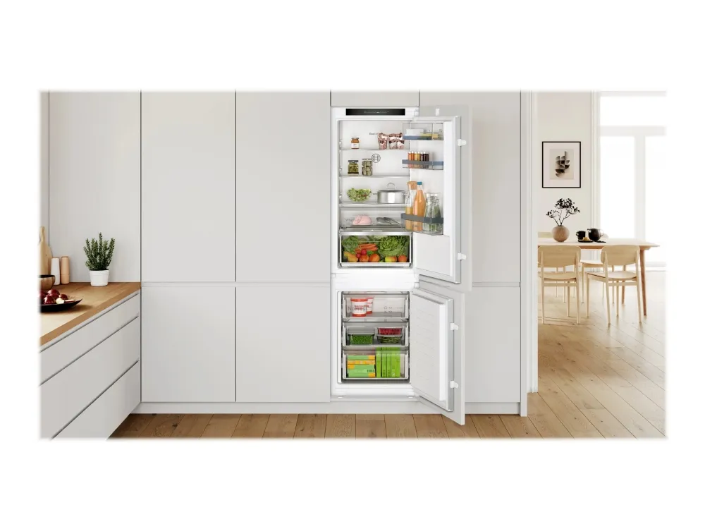 Bosch Serie | 4 KIN86VSE0 - Køleskab/fryser - bund-fryser - til indbygning - niche - bredde: 56 cm - dybde: 55 cm - højde: 177.5 cm - 260 liter - Klasse E