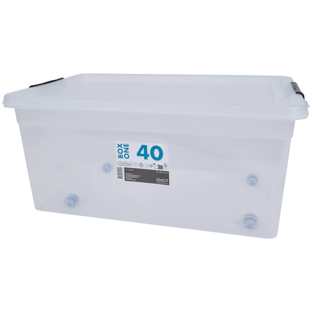 Boîte de rangement avec couvercle à clips Plast1