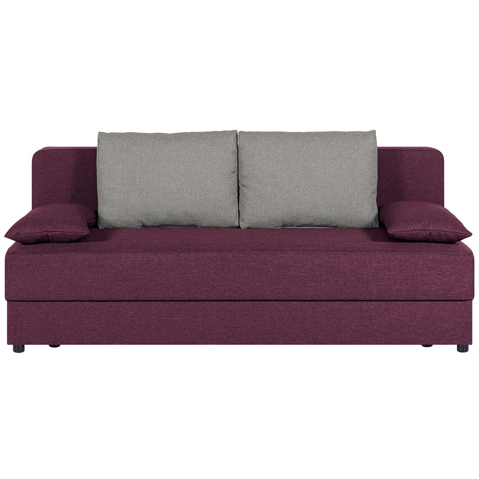Schlafsofa - violett-silber - mit Staukasten